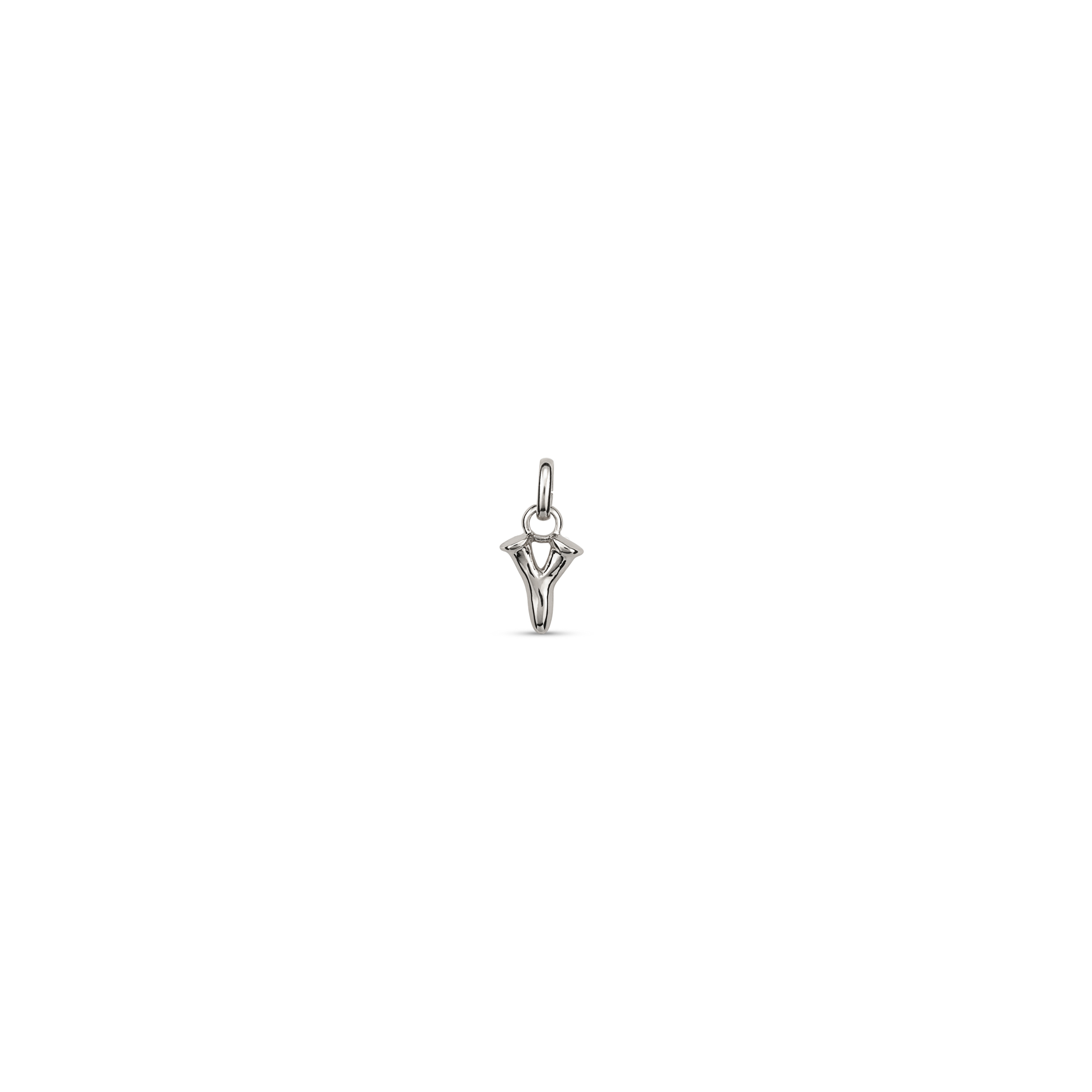 Sterling silver-plated charm with small letter Y, Silver, large image number null